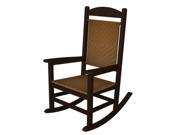 Recycled Outdoor Patio Rocking Chair Chocolate Brown with Tigerwood Weave