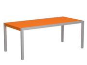 73 Outdoor Recycled Earth Friendly Dining Table Orange with Silver Frame
