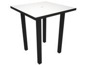 36 Recycled Earth Friendly Square Bar Table White with Black Frame