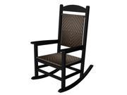 42.5 Recycled Earth Friendly Outdoor Rocking Chair Black w Cahaba Weave