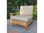 35 Natural Teak Sectional Right Arm Seating Outdoor Chair with Orange Cushions