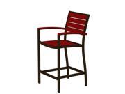 41 Earth Friendly Recycled Patio Counter Chair Sunset Red with Bronze Frame