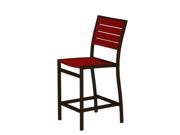 41 Earth Friendly Recycled Patio Counter Chair Sunset Red with Bronze Frame