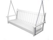 60 Recycled Earth Friendly Tuscan Veranda Outdoor Patio Chain Swing White