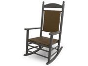 47 Earth Friendly Recycled Patio Rocking Chair Slate Gray w Tigerwood Weave