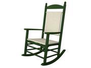 47 Earth Friendly Recycled Patio Rocking Chair Green w White Loom Weave