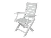 38.5 Recycled Earth Friendly Patio Outdoor Dining Arm Chair White