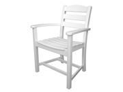 34 Recycled Earth Friendly Outdoor Patio Dining Arm Chair White