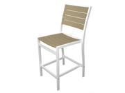 41 Earth Friendly Recycled Patio Counter Chair Sand Brown with White Frame
