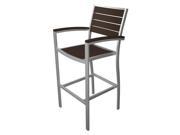 46 Earth Friendly Recycled Outdoor Bar Chair Mahogany with Silver Frame