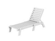 Recycled Earth Friendly Oceanic Outdoor Armless Chaise Lounge Chair White