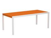 73 Outdoor Recycled Earth Friendly Dining Table Orange with White Frame