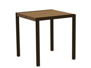 37 Outdoor Recycled Earth Friendly Counter Table Teak Brown with Bronze Frame