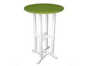 Recycled Earth Friendly Outdoor Patio Bistro Counter Table White Lime Green