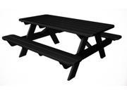 Recycled Earth Friendly Park Lane Outdoor Patio Picnic Table Black