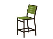 41 Earth Friendly Recycled Patio Counter Chair Lime Green with Bronze Frame
