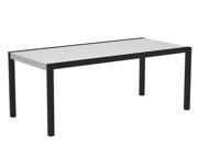 73 Outdoor Recycled Earth Friendly Dining Table White with Black Frame