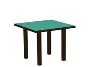 36 Recycled Earth Friendly Square Dining Table Aruba Green with Bronze Frame