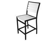 41 Earth Friendly Recycled Patio Counter Chair White with Black Frame