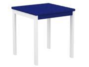 18 Recycled Earth Friendly Square Side Table Pacific Blue with White Frame