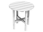 18 Recycled Earth Friendly Outdoor Patio Round Side Table White
