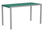 73 Outdoor Recycled Earth Friendly Bar Table Aruba Green with Silver Frame