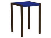 42 Recycled Earth Friendly Outdoor Bar Table Pacific Blue with Bronze Frame