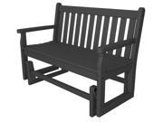 47.5 Recycled Earth Friendly Outdoor Patio Garden Glider Bench Slate Gray