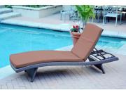 4 Adjustable Espresso Resin Wicker Patio Chaise Lounge Chairs Brown Cushions