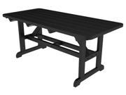 70 Recycled Earth Friendly Patio Outdoor Rectangular Table Black