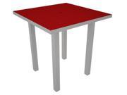 37 Recycled Earth Friendly Patio Counter Table Sunset Red with Silver Frame