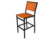 46 Earth Friendly Recycled Patio Bar Chair Orange with Black Frame