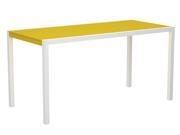 73 Outdoor Recycled Earth Friendly Dinner Table Lemon Yellow with White Frame