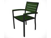 33.5 Earth Friendly Recycled Patio Dinner Chair Green with Black Frame