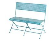 40 Vibrant Turquoise Blue Punch Pattern Outdoor Patio Garden Bench