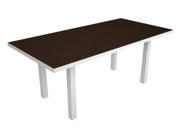 72 Recycled Earth Friendly Patio Dining Table Mahogany with White Frame
