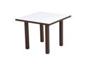 36 Recycled Earth Friendly Square Dining Table White with Bronze Frame