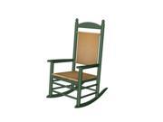 Recycled Kennedy Outdoor Rocking Chair Forest Green w Tigerwood Weave