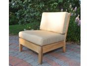 35 Natural Teak Sectional Center Seating Outdoor Patio Chair w BeigeCushions