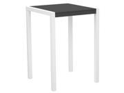 42 Recycled Earth Friendly Outdoor Bar Table Gray with White Frame