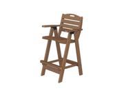 44.75 Earth Friendly Recycled Outdoor Patio Nautical Bar Chair Teak Brown