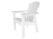 Recycled Earth Friendly Seashore Outdoor Patio Adirondack Dining Chair White