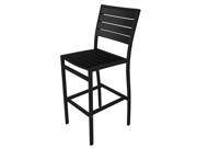 46 Earth Friendly Recycled Patio Bar Chair Black with Black Frame