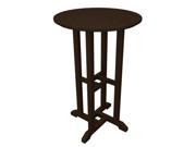 24 Recycled Earth Friendly Outdoor Patio Round Counter Table Chocolate Brown