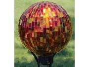 10 Fiery Shades of Red Art Glass Mosaic Outdoor Patio Garden Gazing Ball