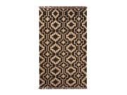 5 x 8 Bizarre Parade Eyeliner Black and Cinnamon Brown Area Throw Rug