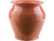 11.8 Textured Fiesta Burnt Orange Indoor Outdoor Decorative Ceramic Planter