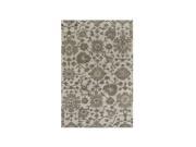 2 x 3 Floral Constellations Fog and Oyster Gray Hand Tufted Wool Area Throw Rug