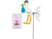 Pack of 6 Gender Reveal Stork Wind Wheel Baby Shower Yard Sign Party Decorations 4