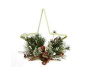15 Decorative Pine Needle Berry and Jingle Bell Star Shaped Candle Holder